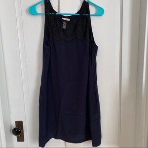 J. Crew navy and black silk dress size 4 GUC